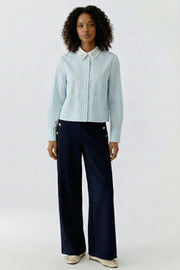 Oui Striped Blouse Blue/White