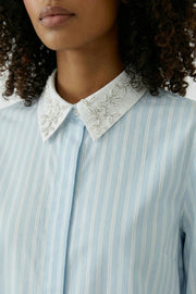 Oui Striped Blouse Blue/White