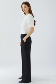 Oui Lacy Trousers Black