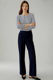 Oui Lacy Trousers Navy