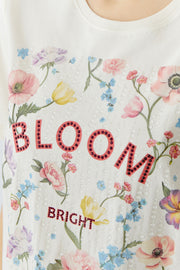 Oui T-Shirt With 'Bloom Bright' Lettering