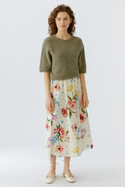 Oui Midi Skirt Floral Print