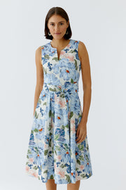 Oui Dress Floral Print Blue