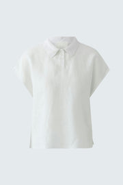 Oui Linen Patch Blouse Optic White