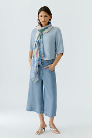 Oui Scarf Blue Floral Print