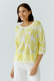 Oui Knit Jumper With Lemon Print