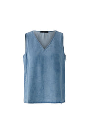 Oui V-Neck Sleeveless Top Denim Blue