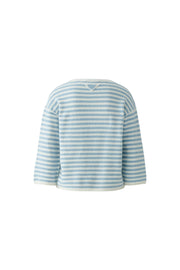 Oui Knit Striped Jumper Off-white/Blue