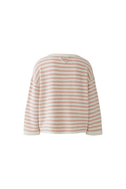 Oui Knit Striped Jumper Off-white/Pink
