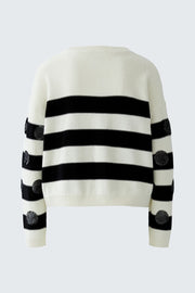 Oui Knit Sweater Striped/Spot Pattern