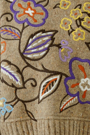 Oui Knit Sweater With Floral Embroidery