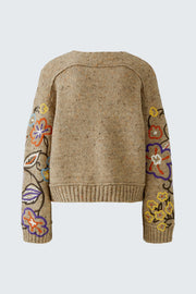 Oui Knit Sweater With Floral Embroidery