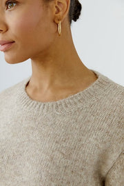 Oui Knit Jumper Light Beige Melange
