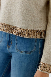 Oui Knit Jumper Light Beige Melange