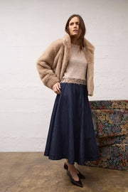 Oui Knit Jumper Light Beige Melange