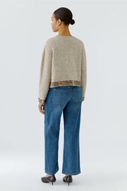Oui Knit Jumper Light Beige Melange