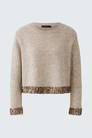 Oui Knit Jumper Light Beige Melange