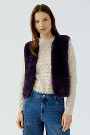Oui Faux Fur Waistcoat Mysterioso