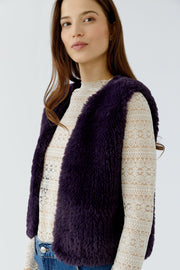 Oui Faux Fur Waistcoat Mysterioso