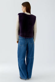 Oui Faux Fur Waistcoat Mysterioso