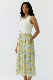 Oui Midi Dress With Lemon Print