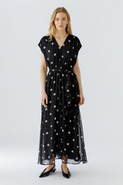 Oui Spot Dress Black/Offwhite