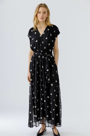 Oui Spot Dress Black/Offwhite