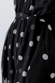 Oui Spot Dress Black/Offwhite