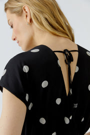 Oui Spot Dress Black/Offwhite