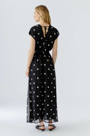 Oui Spot Dress Black/Offwhite