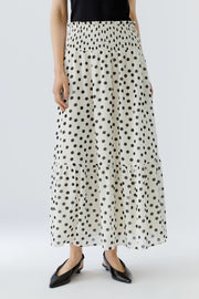 Oui Polka Dot Maxi Skirt White/Black