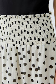 Oui Polka Dot Maxi Skirt White/Black
