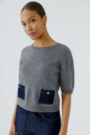 Oui Knit T-Shirt Grey