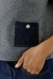 Oui Knit T-Shirt Grey