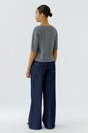 Oui Knit T-Shirt Grey