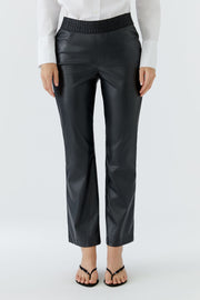 Oui Faux Leather Trouser Black