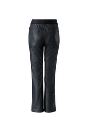 Oui Faux Leather Trouser Black
