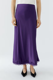 Oui  Skirt With Lace Details Ultra Violet
