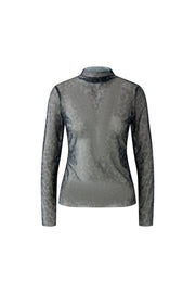 Oui Mesh Top Leo Print