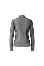 Oui Mesh Top Leo Print