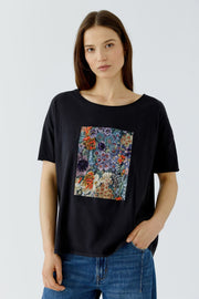 Oui T-Shirt Washed Out Black