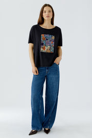 Oui T-Shirt Washed Out Black