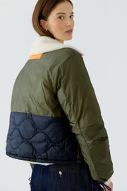 Oui Reversible Jacket Dark Violet/Olive/Navy