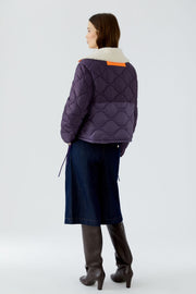 Oui Reversible Jacket Dark Violet/Olive/Navy