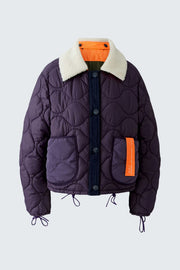 Oui Reversible Jacket Dark Violet/Olive/Navy