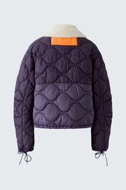 Oui Reversible Jacket Dark Violet/Olive/Navy