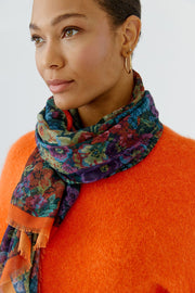 Oui Floral Print Scarf Multicolour