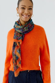 Oui Floral Print Scarf Multicolour