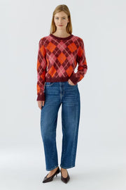 Oui Knit Sweater Diamond Pattern