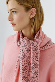 Oui Scarf Paisley Print Rose